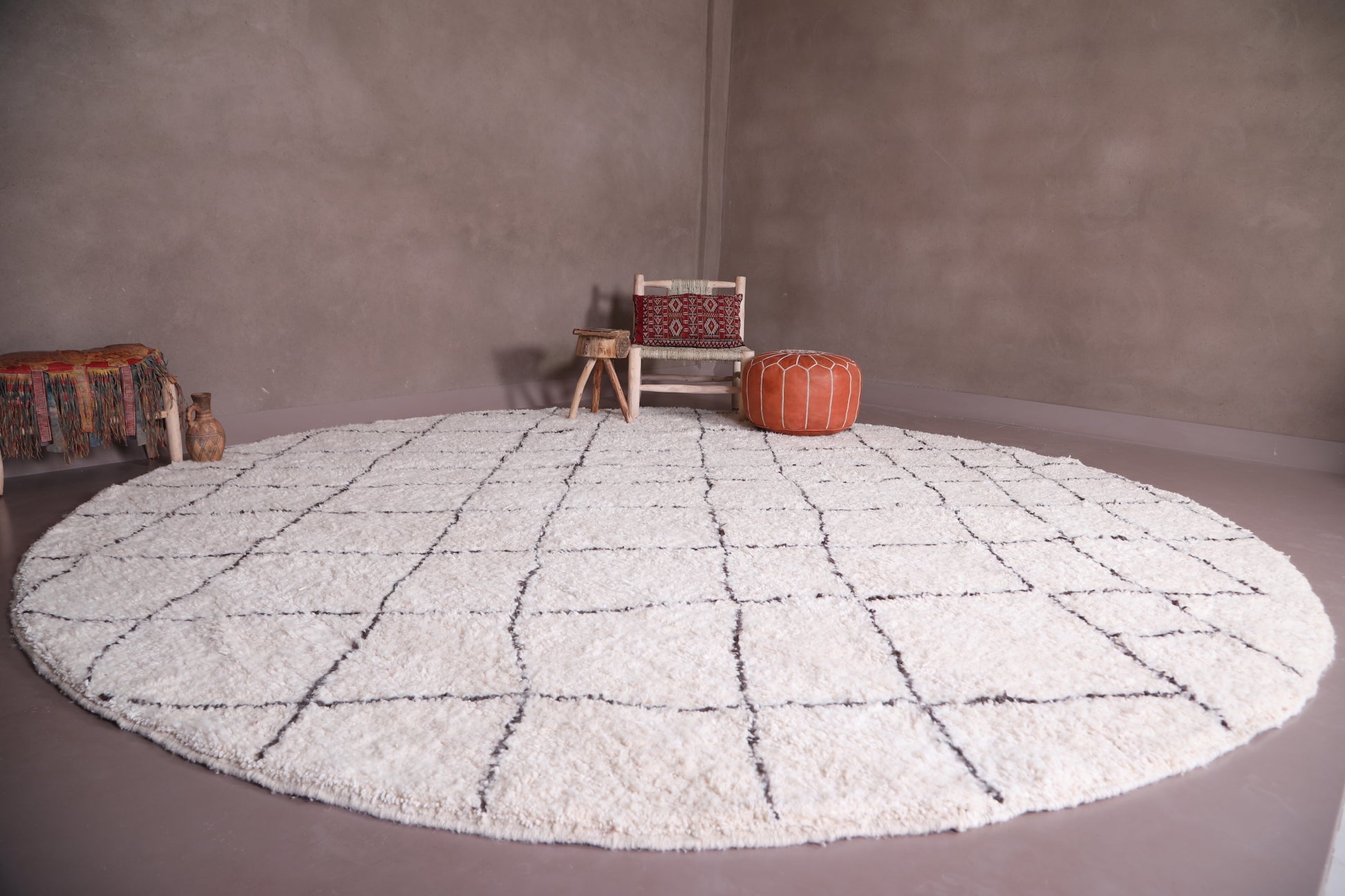 Round Moroccan rug - Custom rounded berber rug