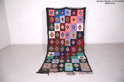 Moroccan Boucherouite Rug 4.7 x 9.8 Feet