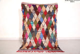 Colorful Boucherouite rug 3 X 4.5 Feet