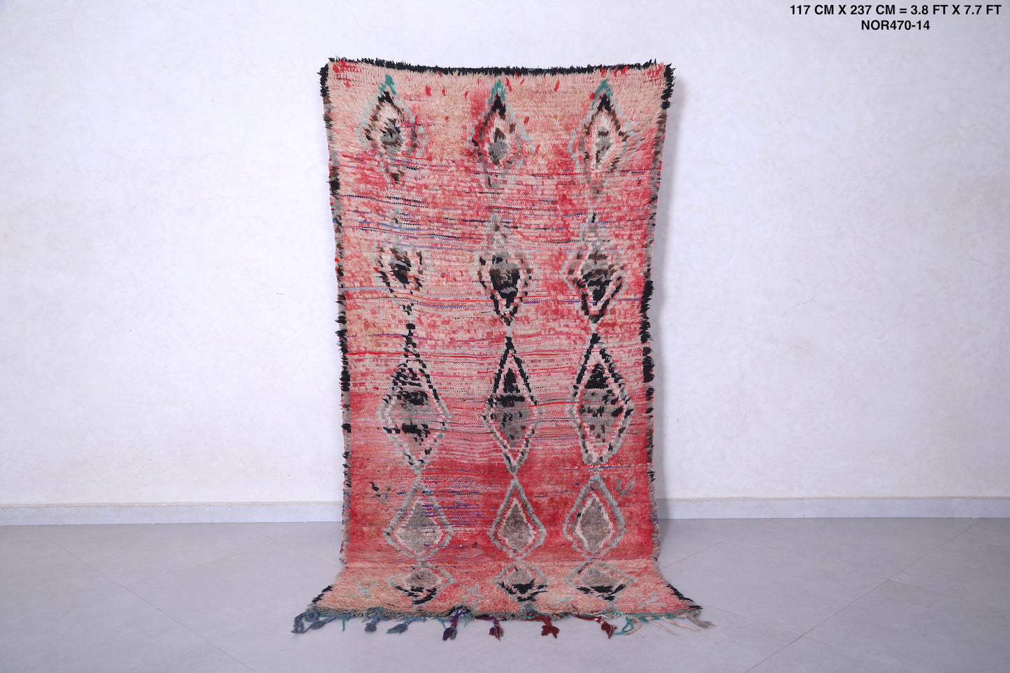 Vintage moroccan rug 3.8 X 7.7 Feet
