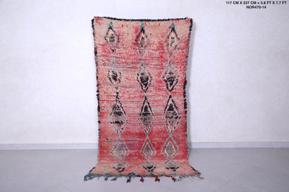 Vintage moroccan rug 3.8 X 7.7 Feet