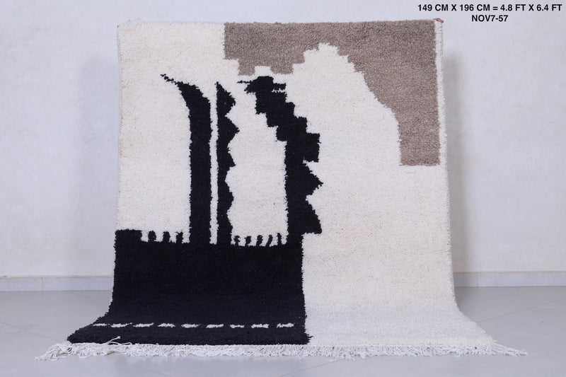 Handmade  beni ourain rug 4,8 x 6.4 Feet