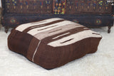 Brown Vintage handwoven Kilim rug Pouf