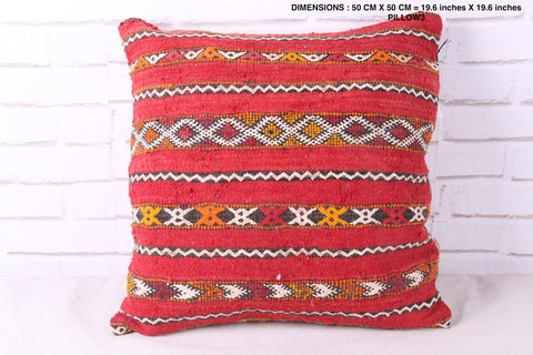 Square Moroccan rug pillow berber 19.6 inches X 19.6 inches