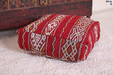 Red Moroccan berber pouf ottoman