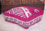 Pink handmade moroccan azilal pouf for sale