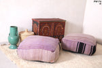Two Stunning Purple  Moroccan Kilim Poufs