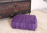 Handmade Moroccan purple violet pouf