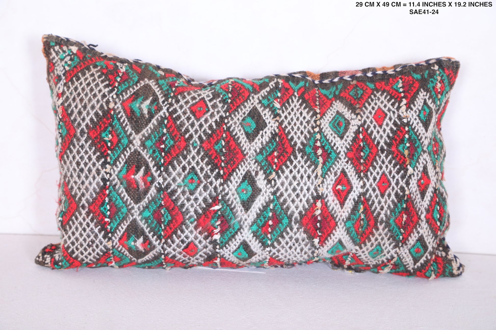 Moroccan handmade kilim pillow 11.4 INCHES X 19.2 INCHES