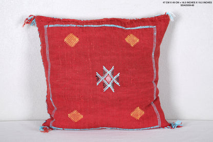 Red Moroccan Kilim Pillow 18.5 INCHES X 19.2 INCHES