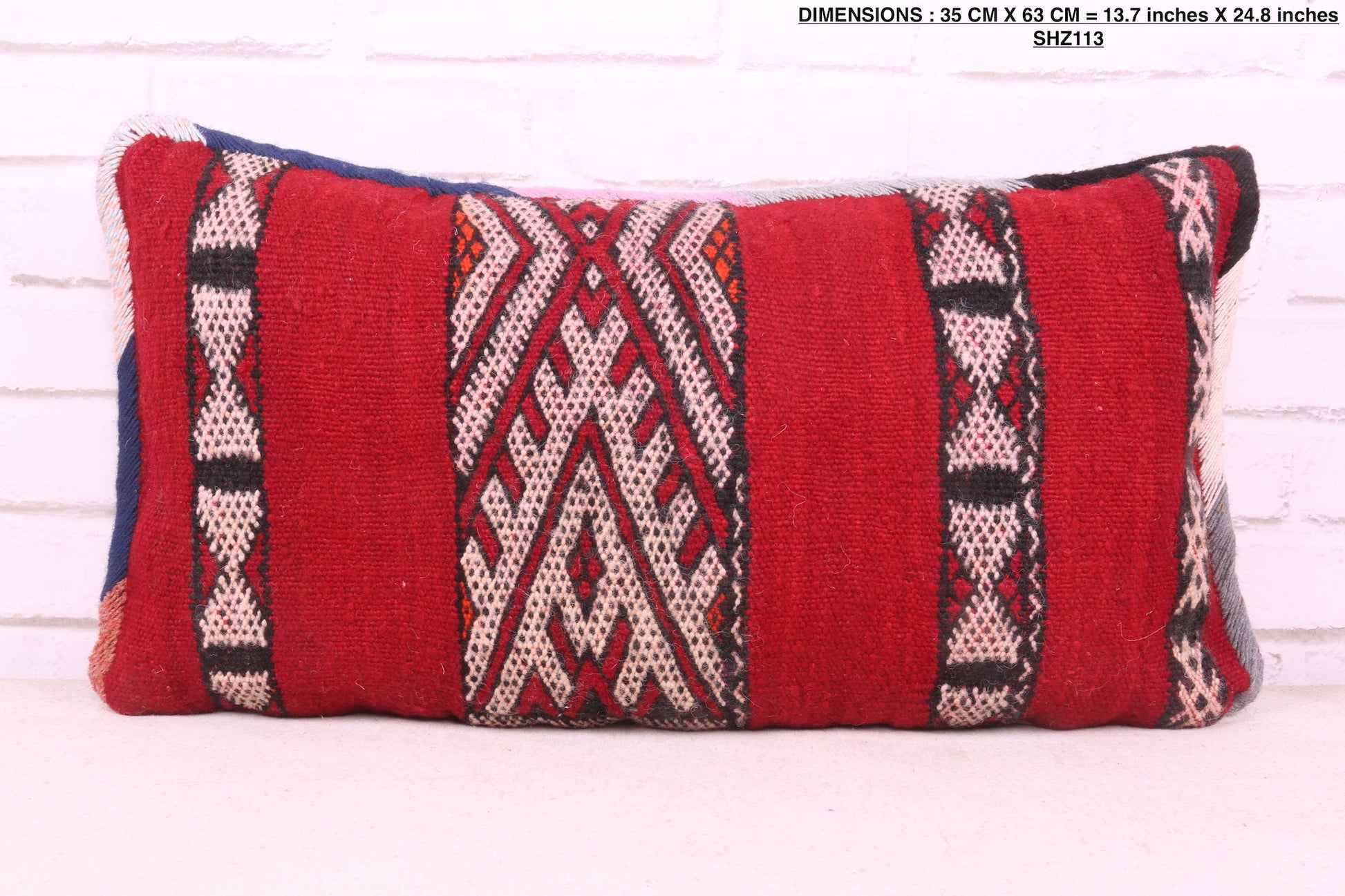 Moroccan red pillow 13.7 inches X 24.8 inches