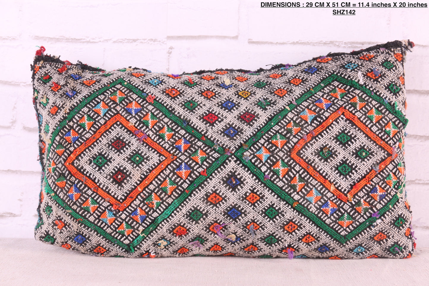 Moroccan pillow kilim rug 11.4 inches X 20 inches