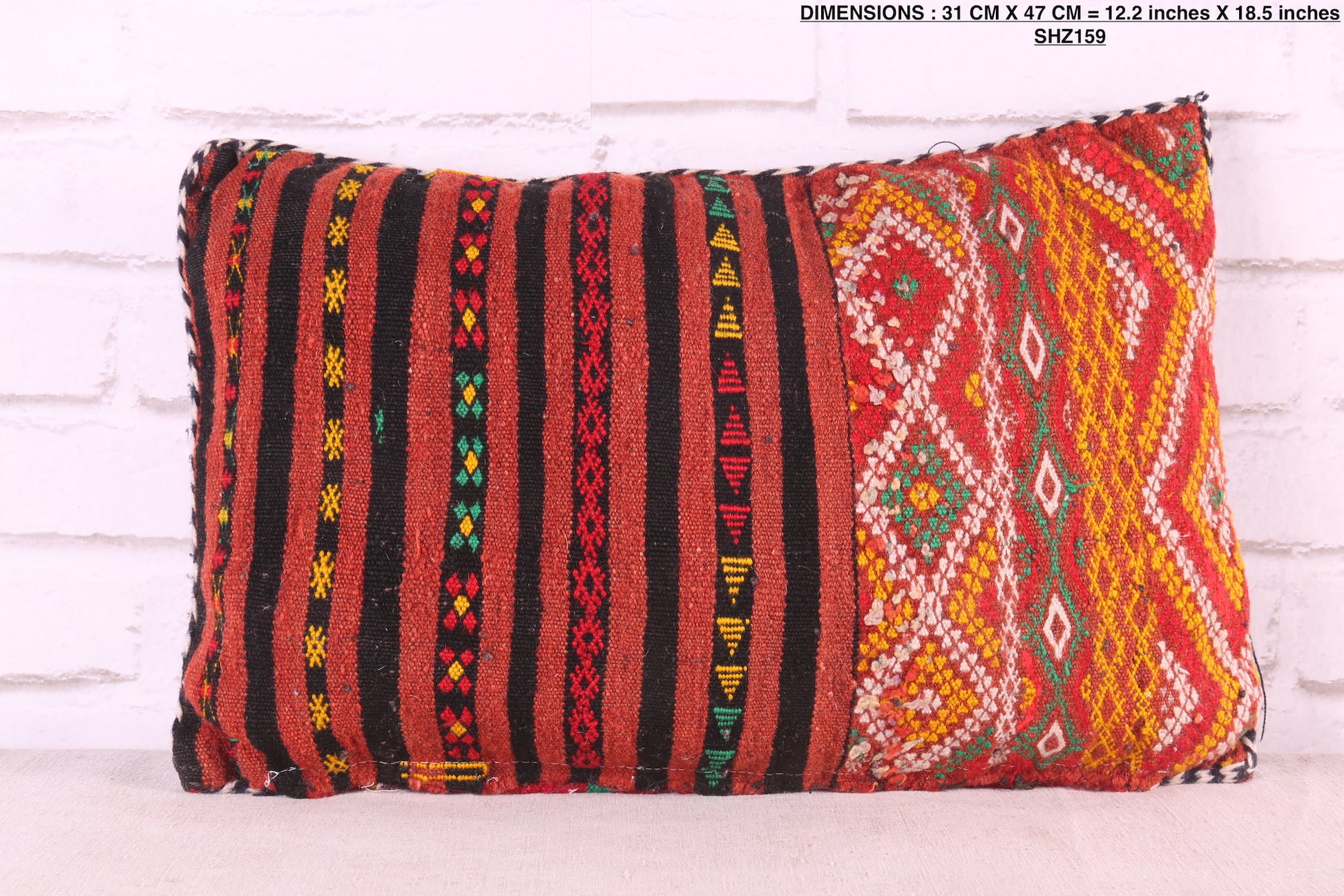 Moroccan pillow rug 12.2 inches X 18.5 inches