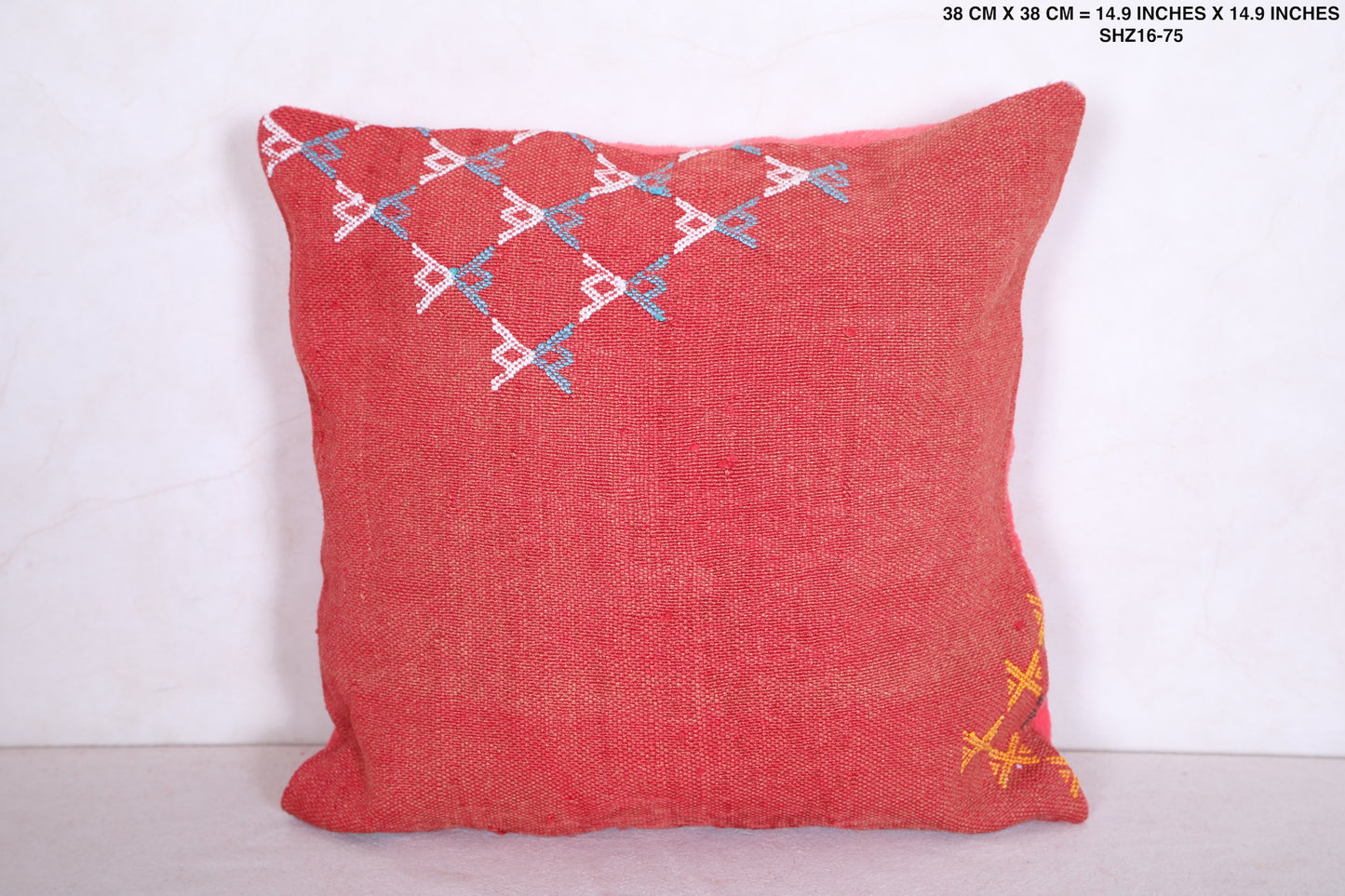 Moroccan handmade kilim pillow 14.9 INCHES X 14.9 INCHES