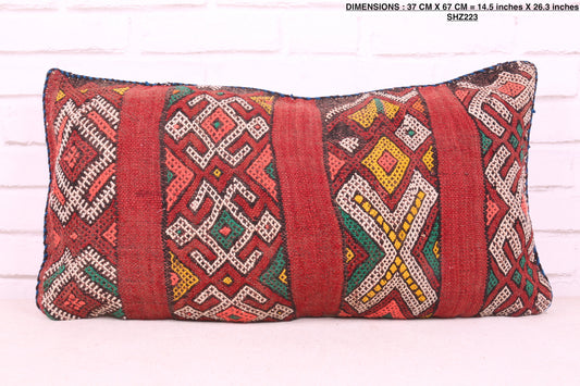 Handmade Moroccan Kilim Cushion 14.5 inches X 26.3 inches