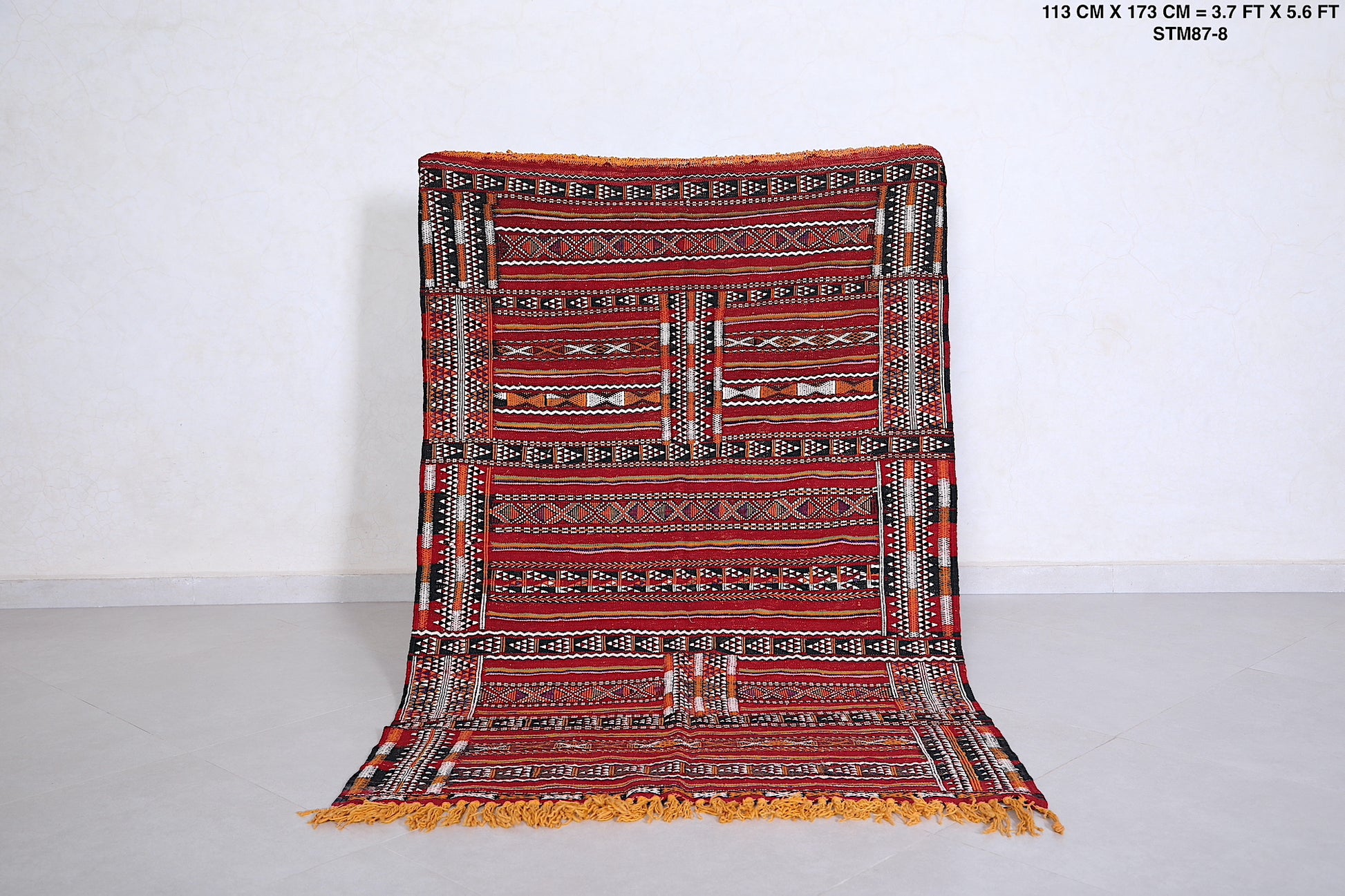 Handwoven Moroccan rug 3.7 ft x 5.6 ft