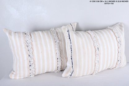 Two moroccan handwoven kilim pillows