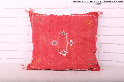 Red moroccan pillow 17.7 inches X 19.6 inches