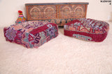Two Moroccan Ottoman Rug Poufs for Home Decor