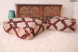 Two Shaggy moroccan poufs ottoman for sale