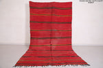 Vintage red Moroccan blanket - 5.8 FT X 10.6 FT