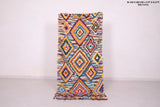Moroccan Boucherouite rug 3 X 6.5 Feet