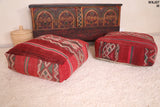 Two Ottoman berber poufs in Red Kilim