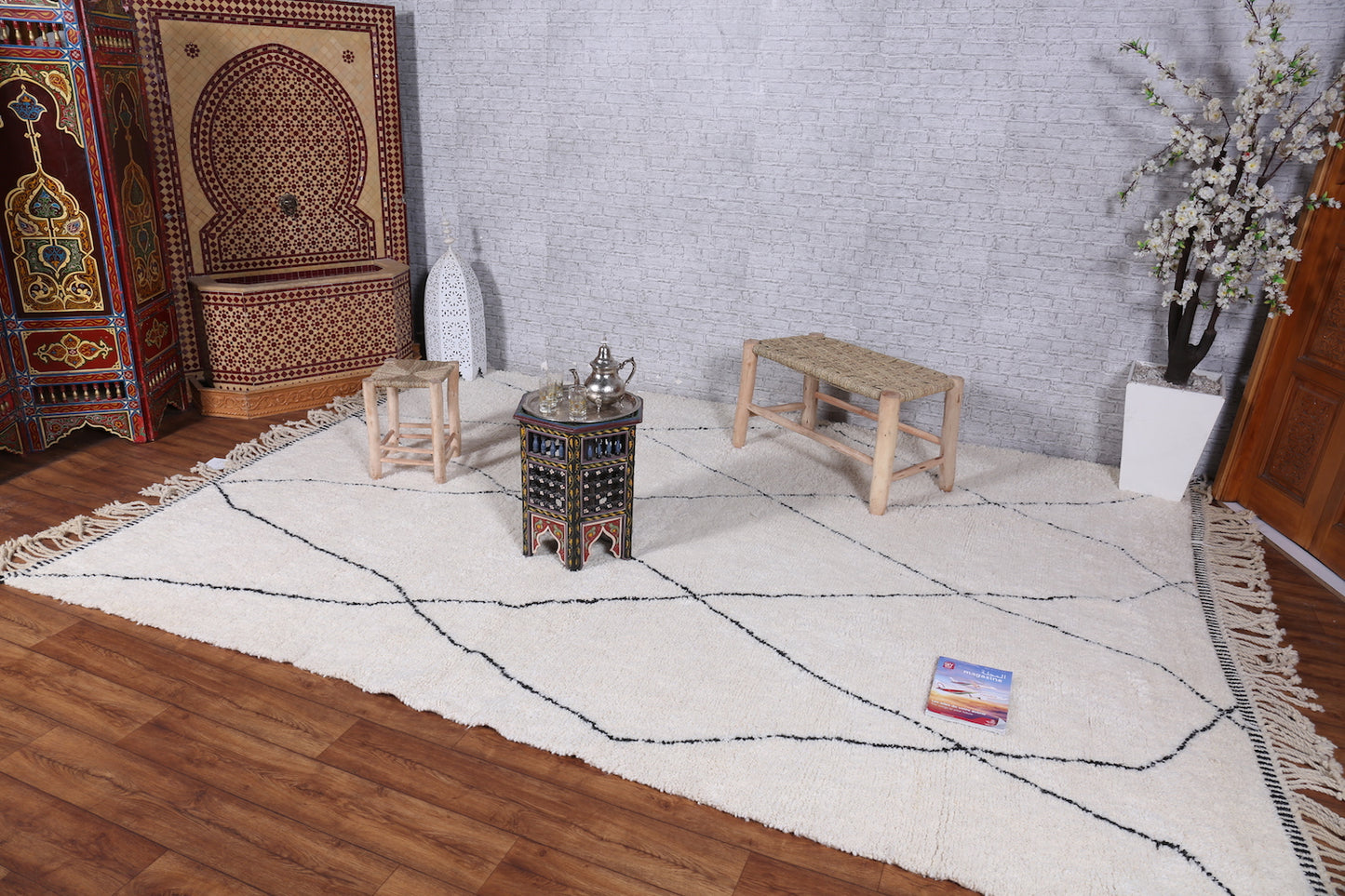Custom Moroccan rug, beni ourain wool carpet
