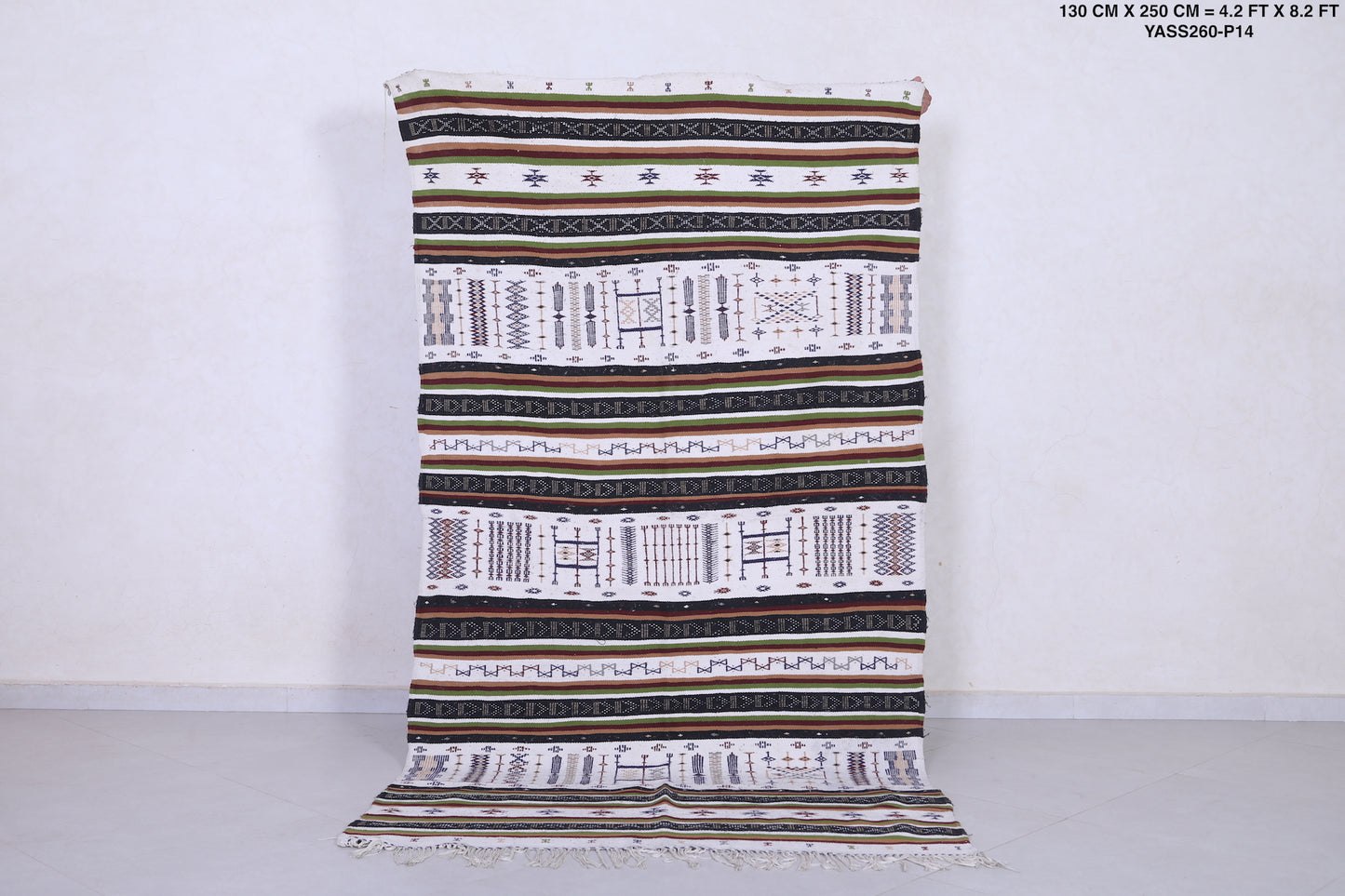 Moroccan rug vintage 4.2 X 8.2 Feet