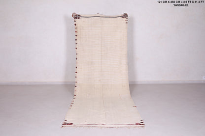 Vintage berber handwoven kilim runner rug 3.9 FT X 11.4 FT
