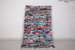 Hand knotted Boucherouite rug 3.1 x 5.7 Feet