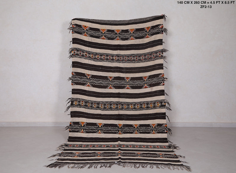 Handwoven Kilim Rug 4.5 FT X 8.5 FT – Traditional Moroccan Design - Handwoven Kilim