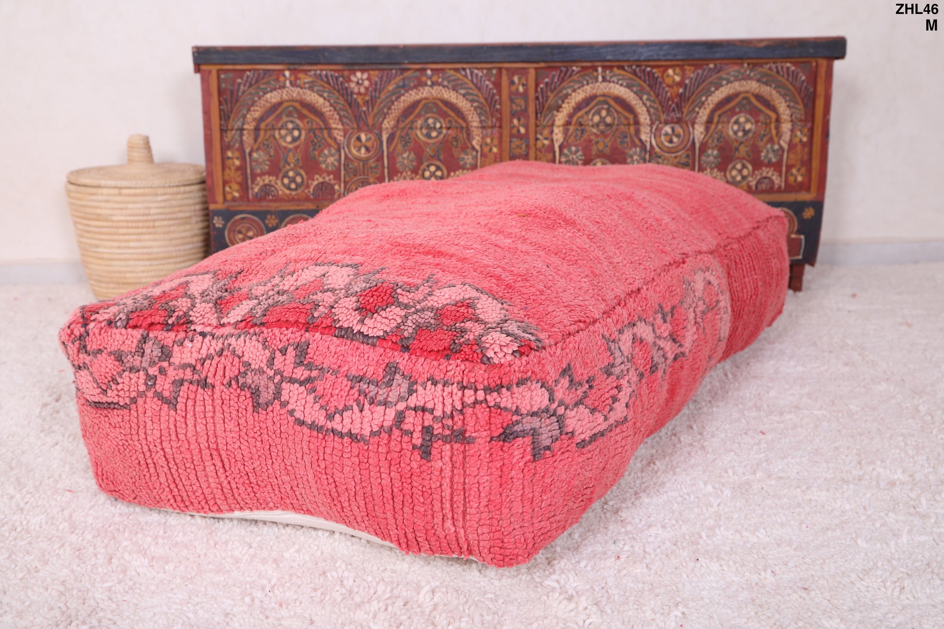 Long Moroccan handmade Ottoman Cushion in red