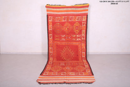 Vintage Moroccan Hallway Rug 4.3 x 11.3 Feet